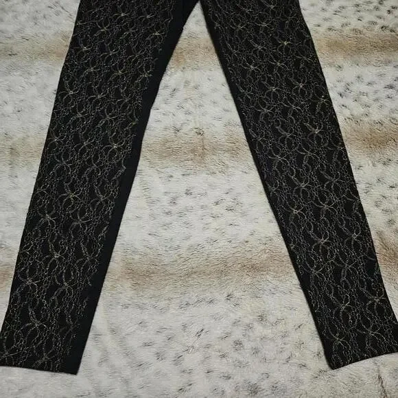 BeBop Black/gold Lace Ponte Leggings Size S NWOT - Picture 4 of 9